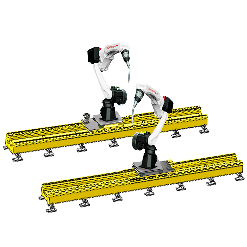 Dual machine walking linkage workstation